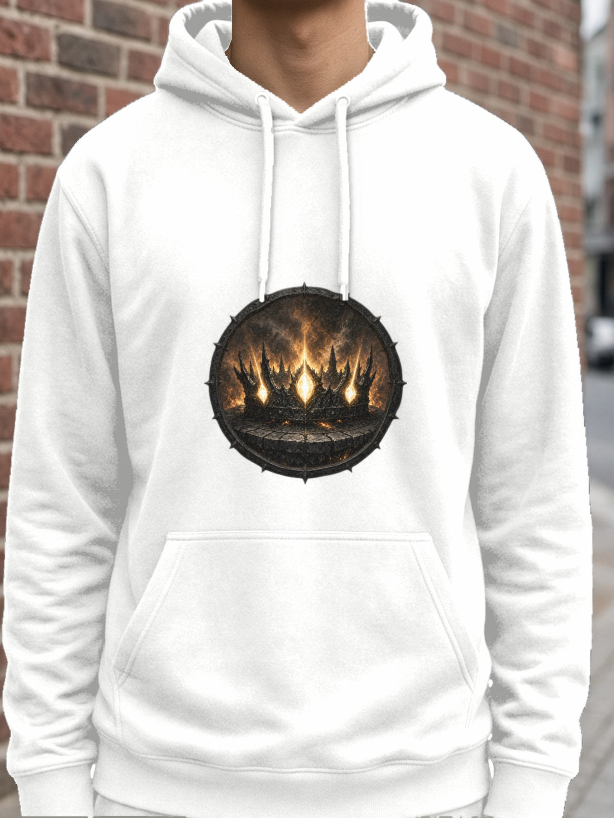 Crown of the Ember Throne Hoodie – White