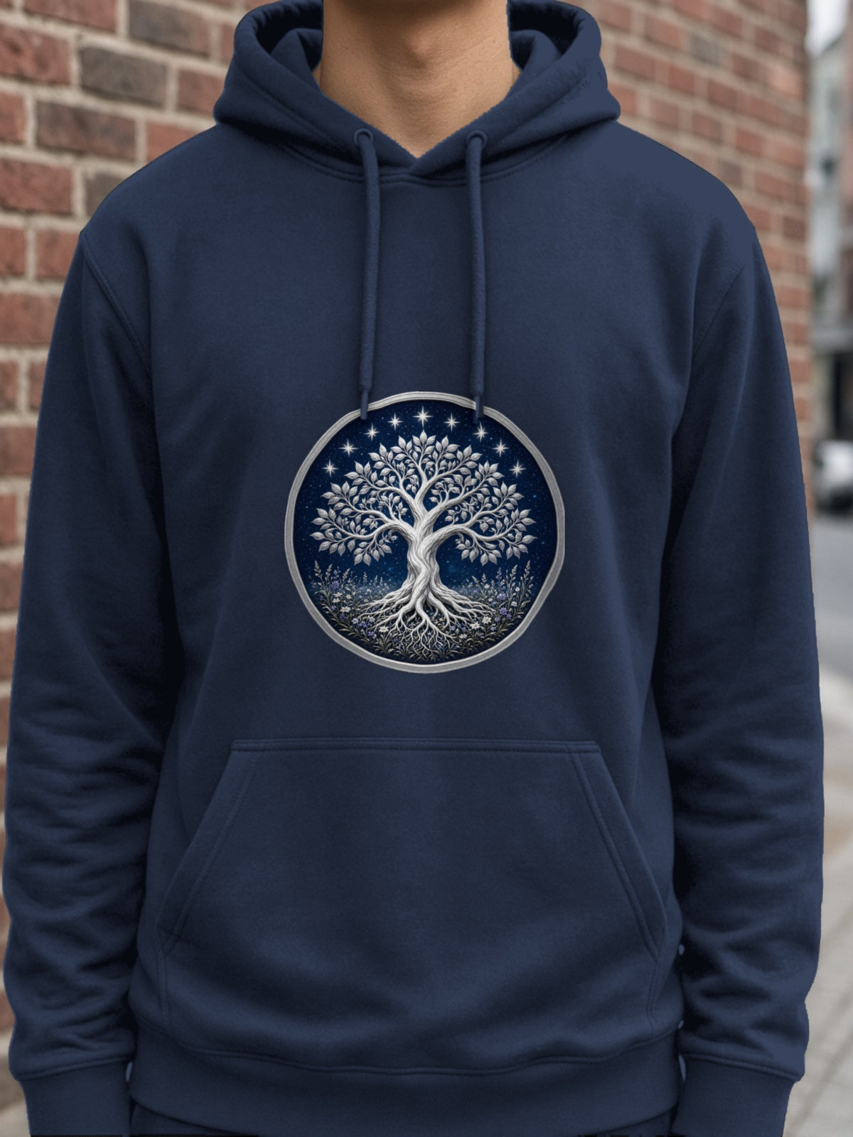 Silver Tree of Seven Stars Hoodie – Navy
