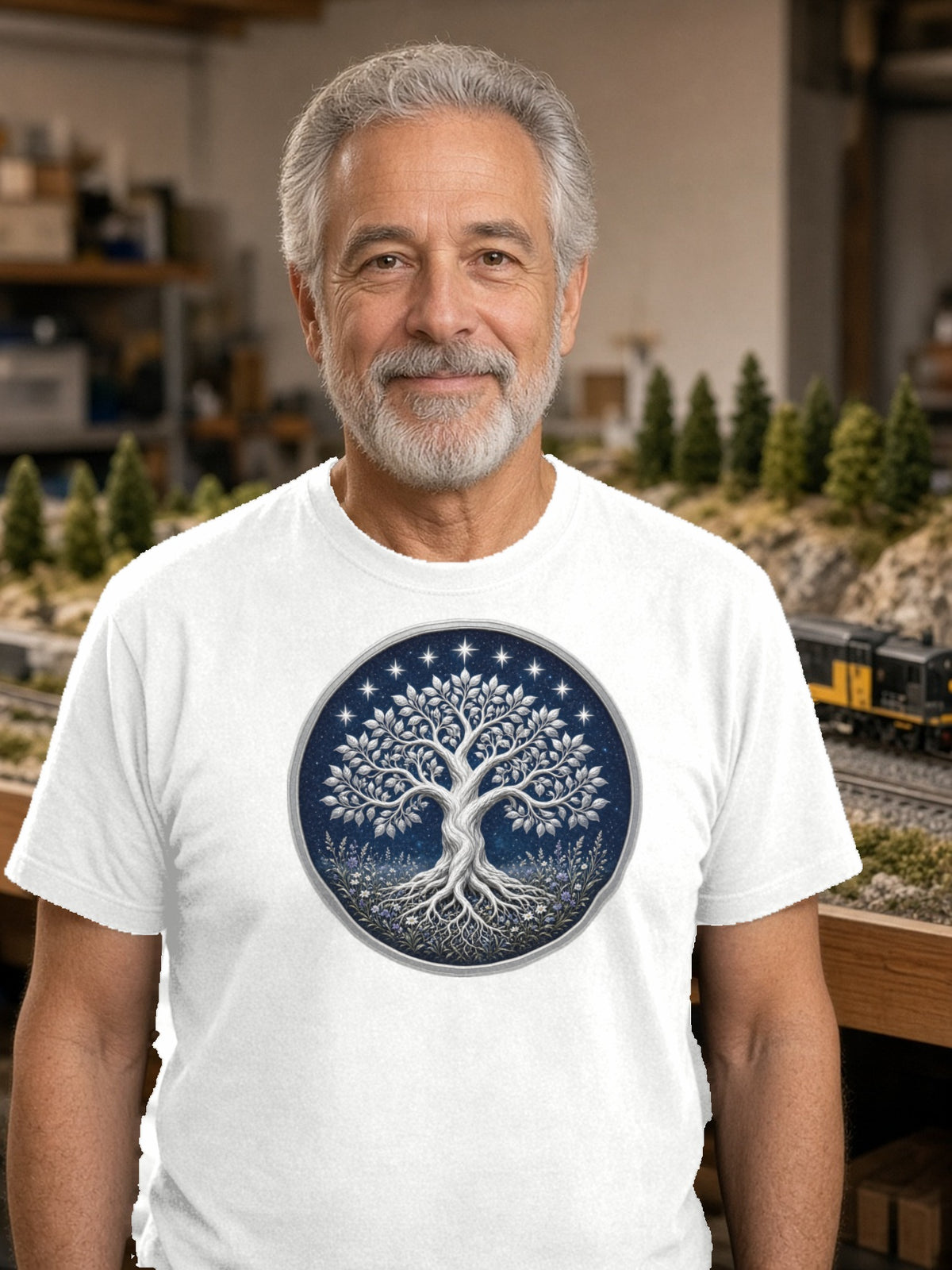 Silver Tree of Seven Stars Tee – White