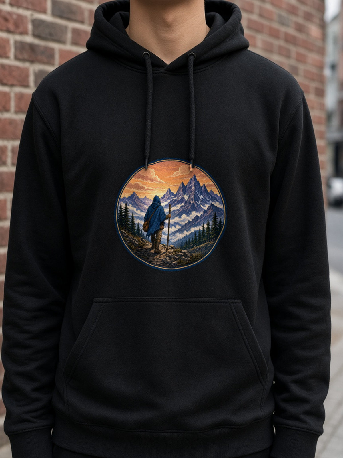 The Long Road Wanderer Hoodie – Black