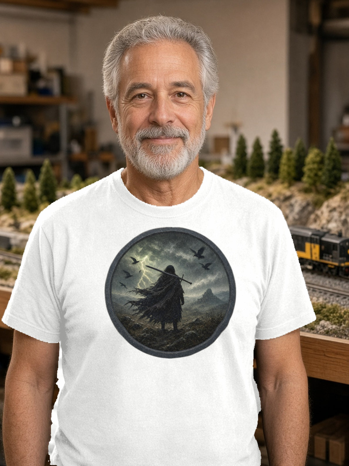 The Storm Moor Swordsman Tee – White