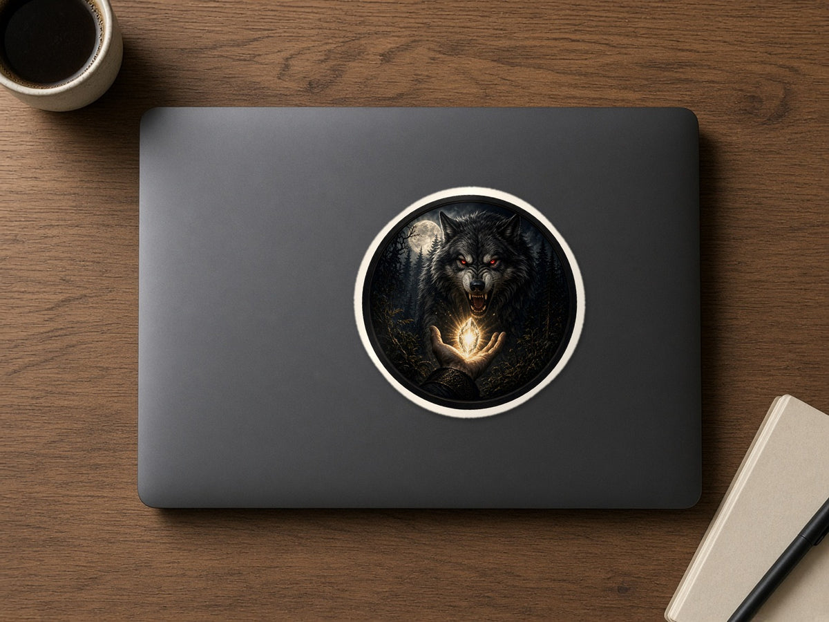 The Wolf and the Shining Gem Sticker