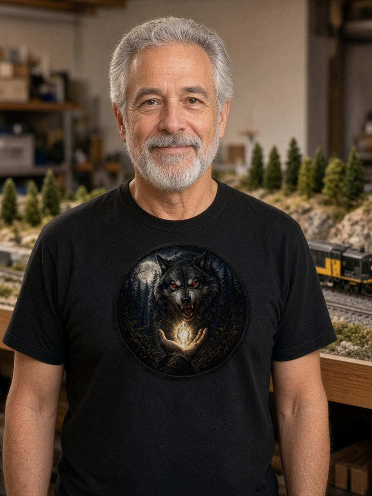 The Wolf and the Shining Gem Tee – Black