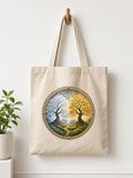 Twin Trees of Dawn and Dusk Tote Bag – Natural
