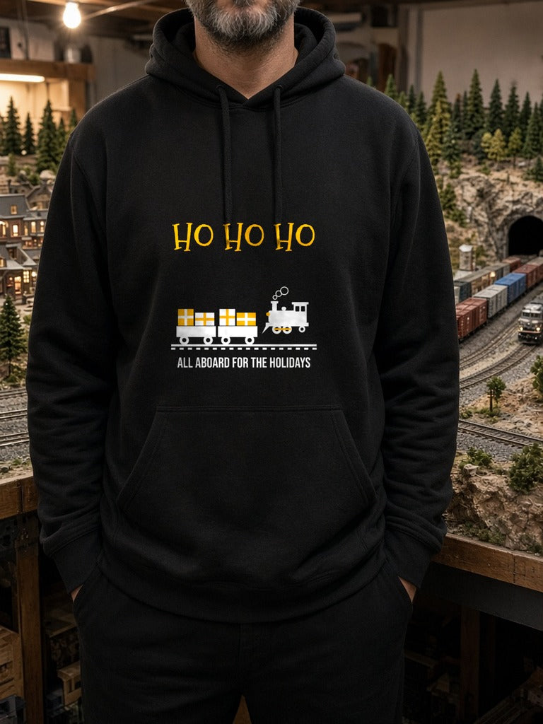 HO HO HO Model Railroad Hoodie