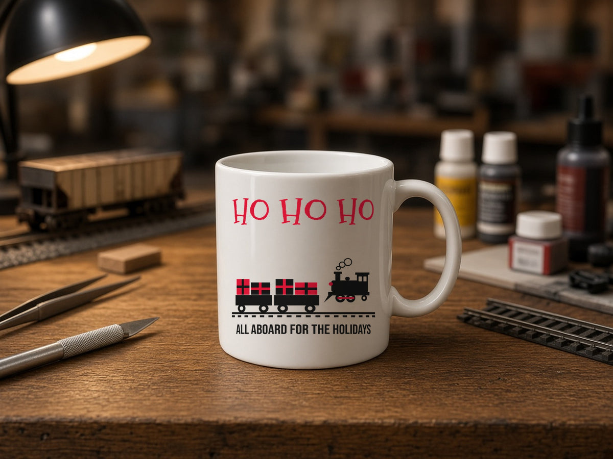 HO HO HO Model Railroad Mug