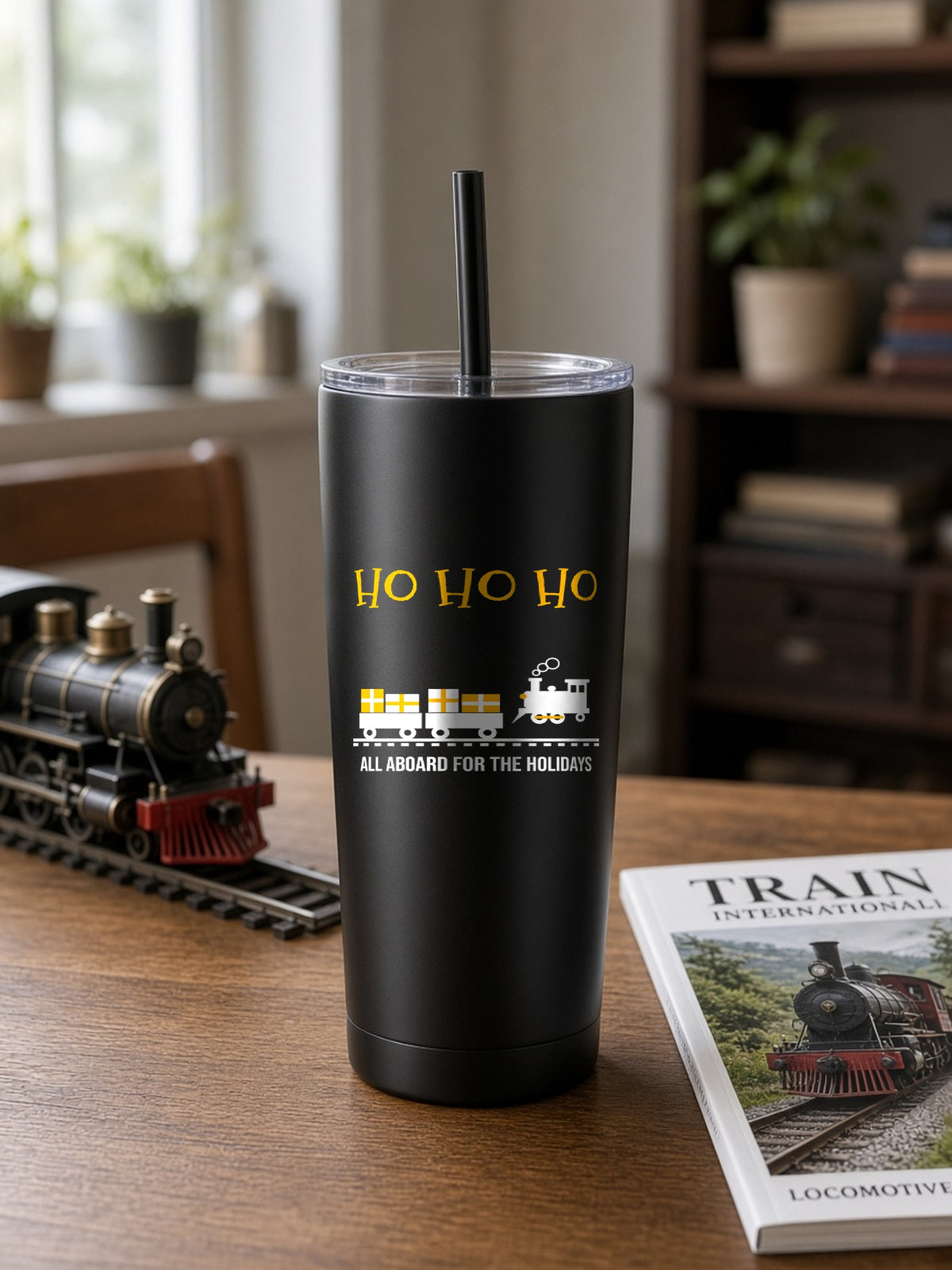 HO HO HO Model Railroad Insulated Tumbler 10oz