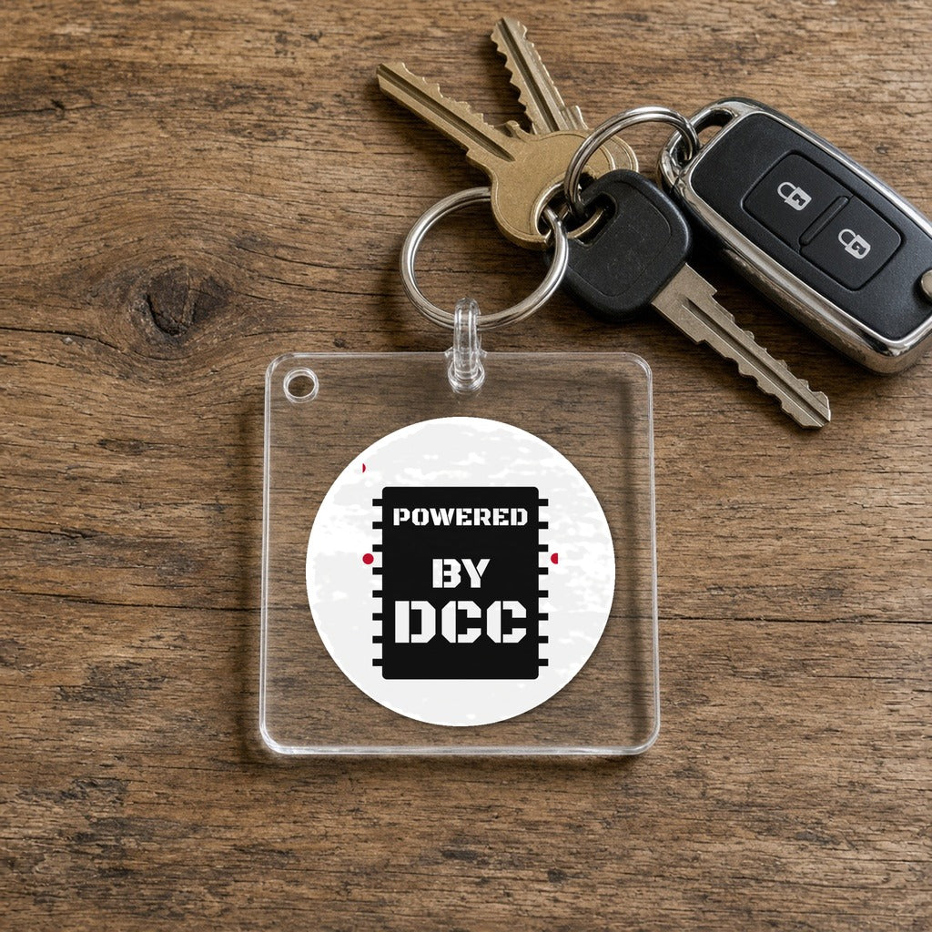 Powered By DCC Keychain