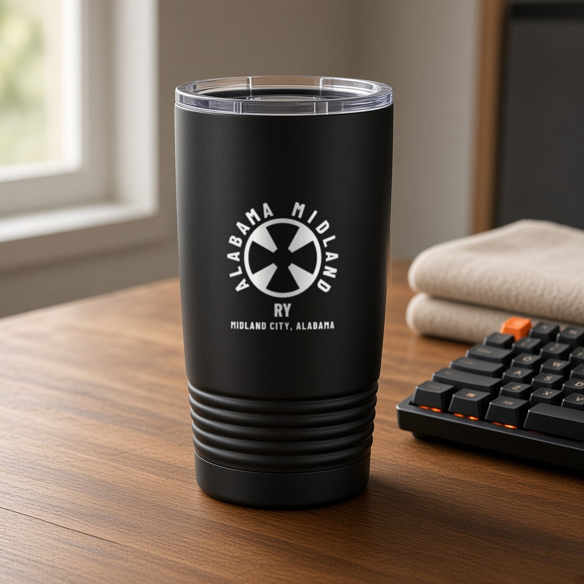 Alabama Midland Railway Midland City Insulated Tumbler 20oz – Black
