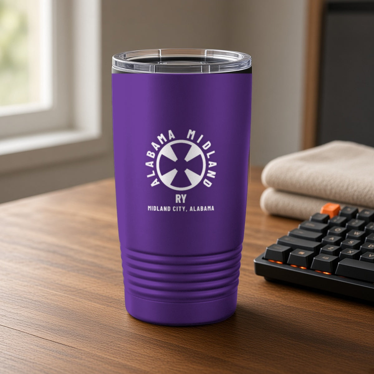Alabama Midland Railway Midland City Insulated Tumbler 20oz – Dark Purple