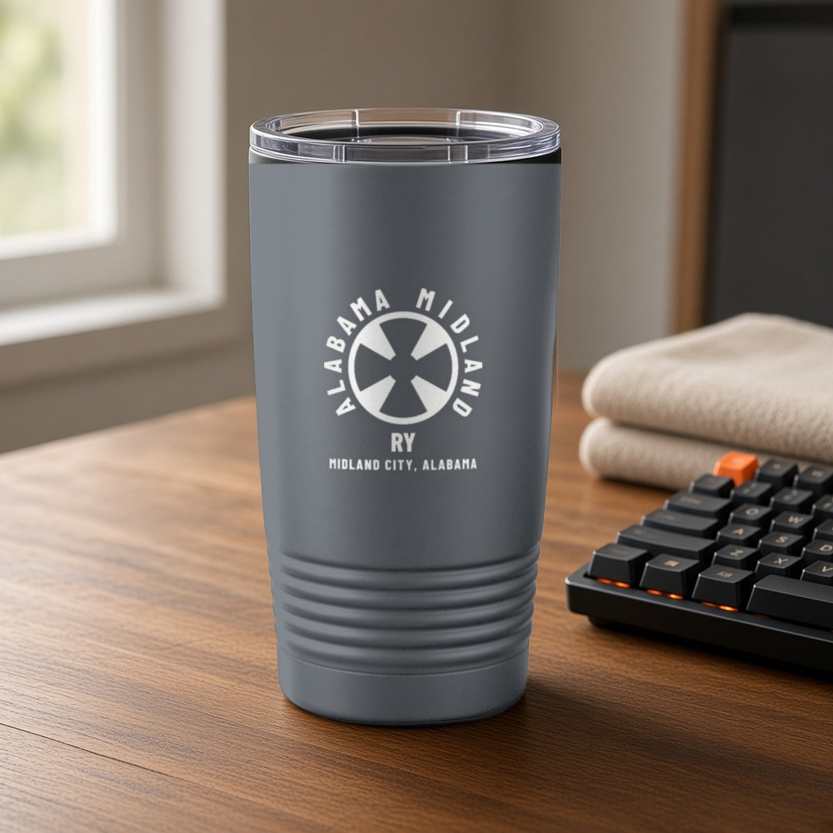 Alabama Midland Railway Midland City Insulated Tumbler 20oz – Iron Gray