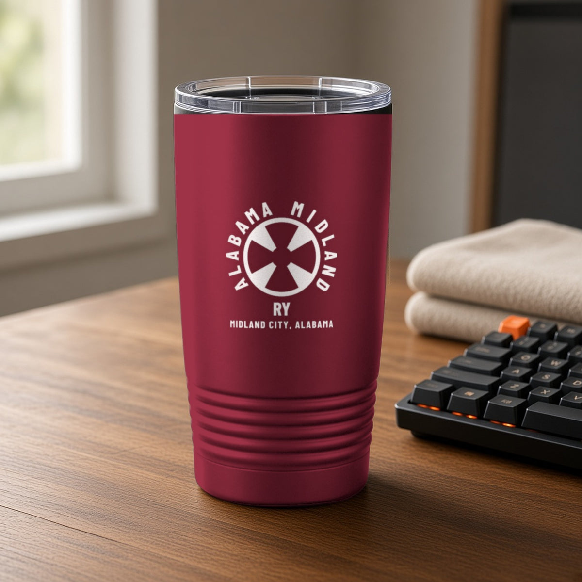 Alabama Midland Railway Midland City Insulated Tumbler 20oz – Maroon