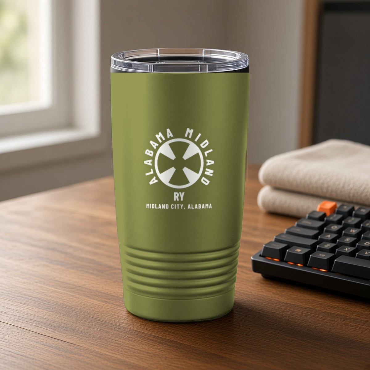Alabama Midland Railway Midland City Insulated Tumbler 20oz – Olive Green