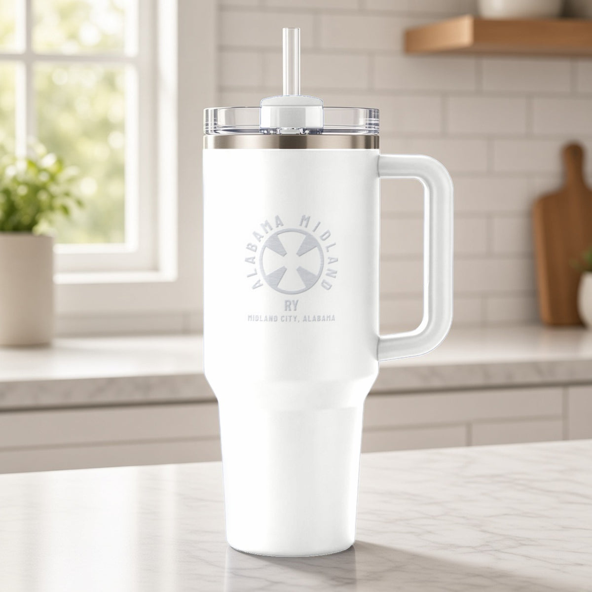 Alabama Midland Railway Midland City Insulated Tumbler 40oz Engraved – White