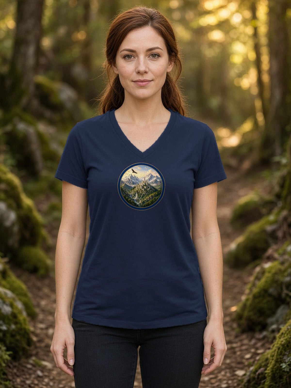 The Valley Citadel V-Neck Tee - Navy
