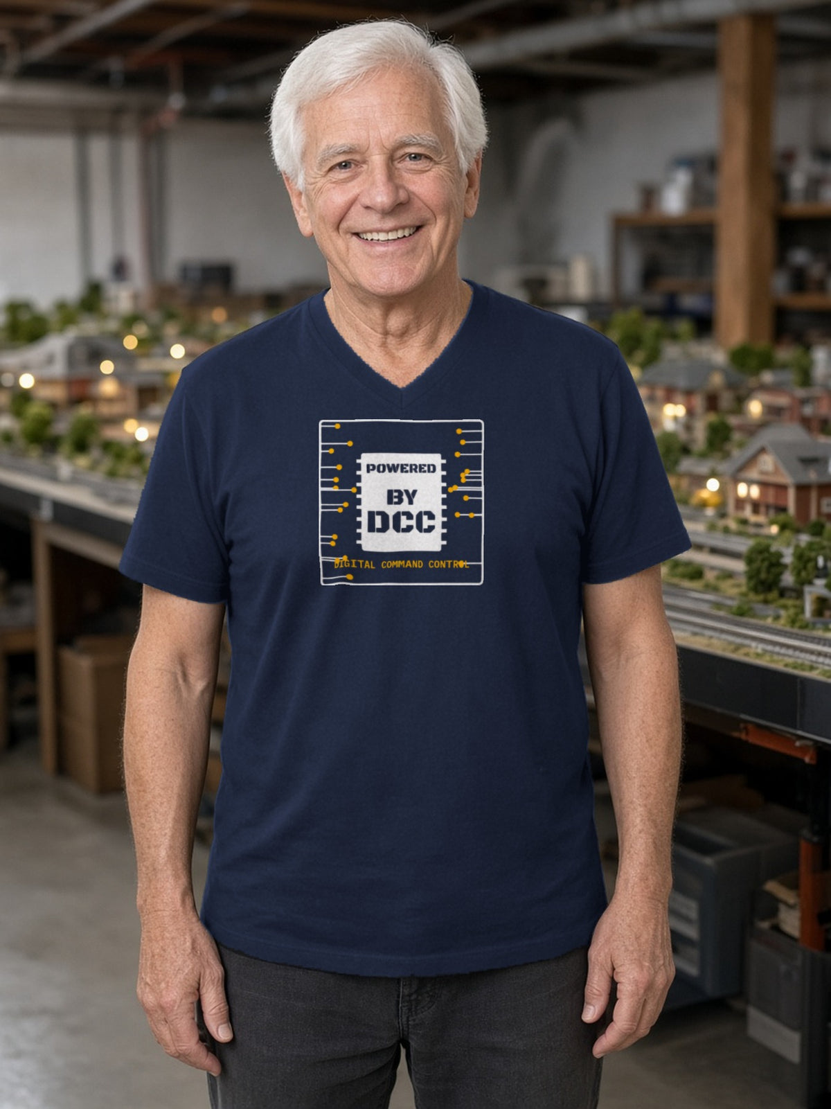 Powered By DCC V-Neck Tee - Navy