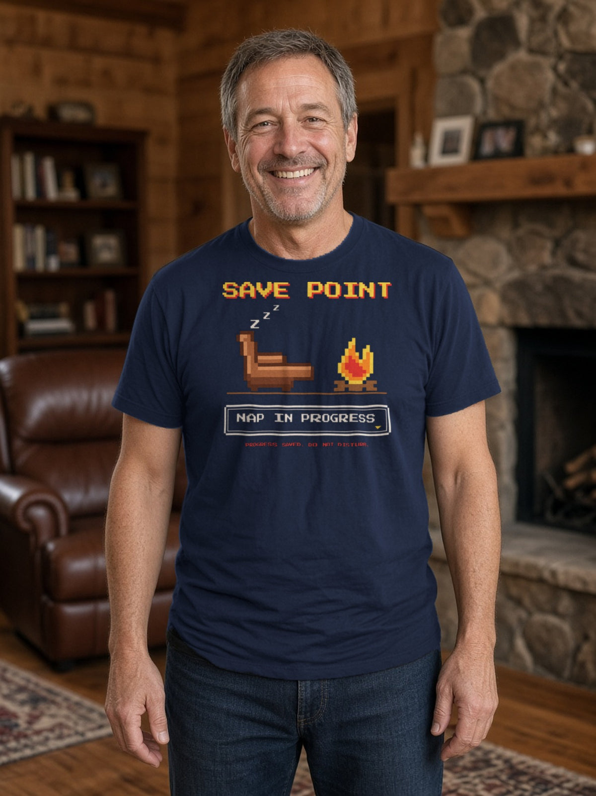 Save Point Nap in Progress Tee - Navy