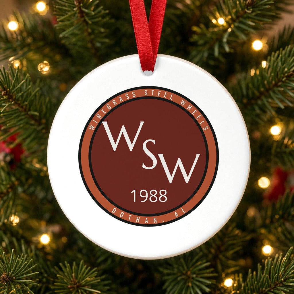 Wiregrass Steel Wheels Christmas Ornament