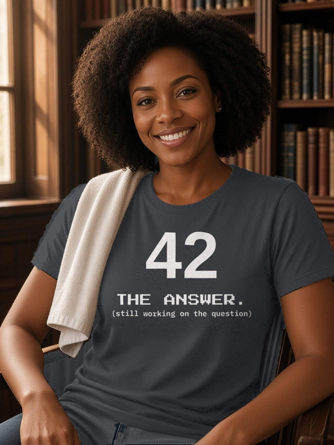 42 The Answer Tee (Polyester) – Charcoal Grey