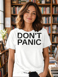 DON'T PANIC Big Text Tee (Polyester) – White