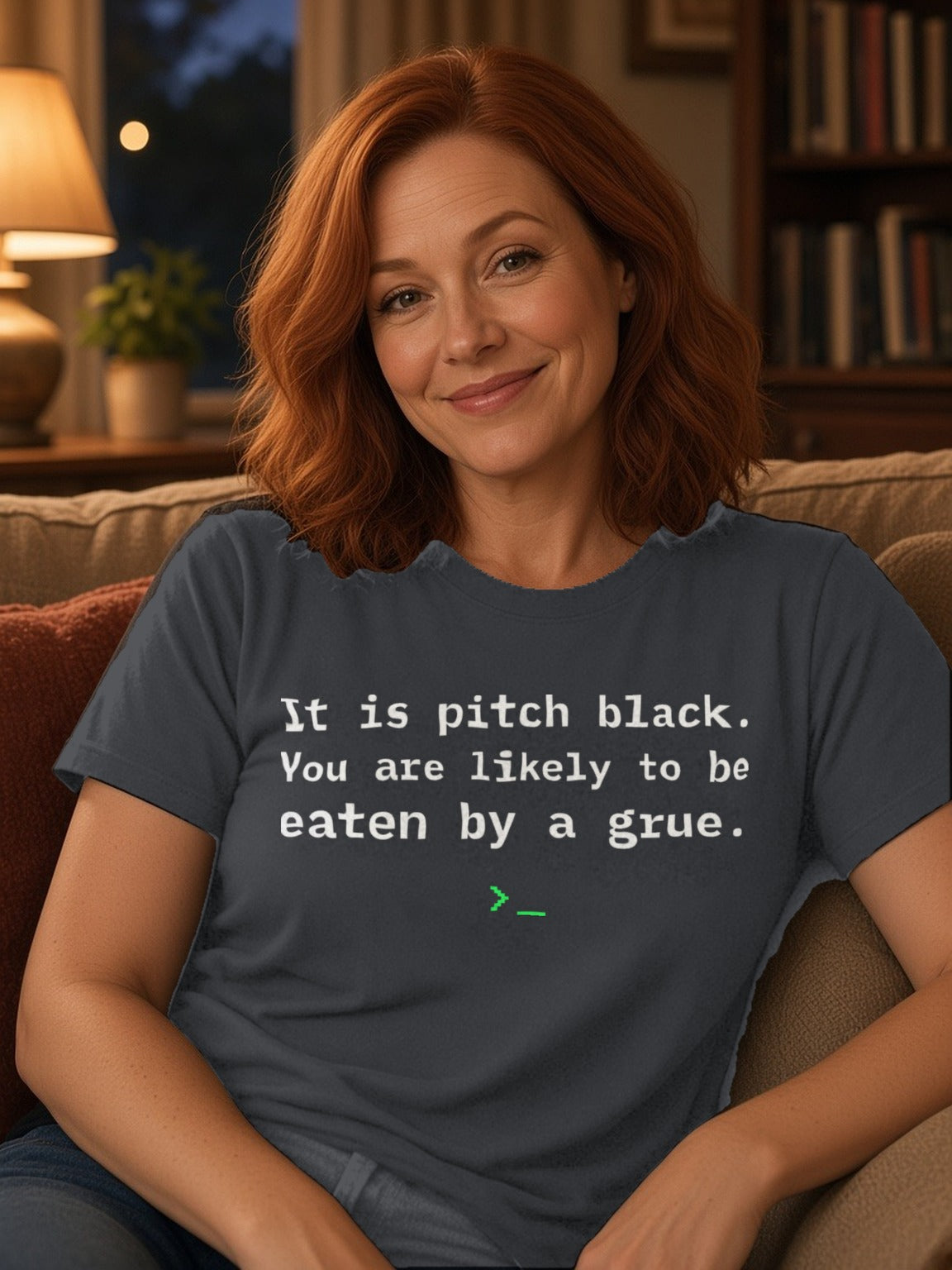 Eaten by a Grue Tee (Polyester) – Charcoal Grey