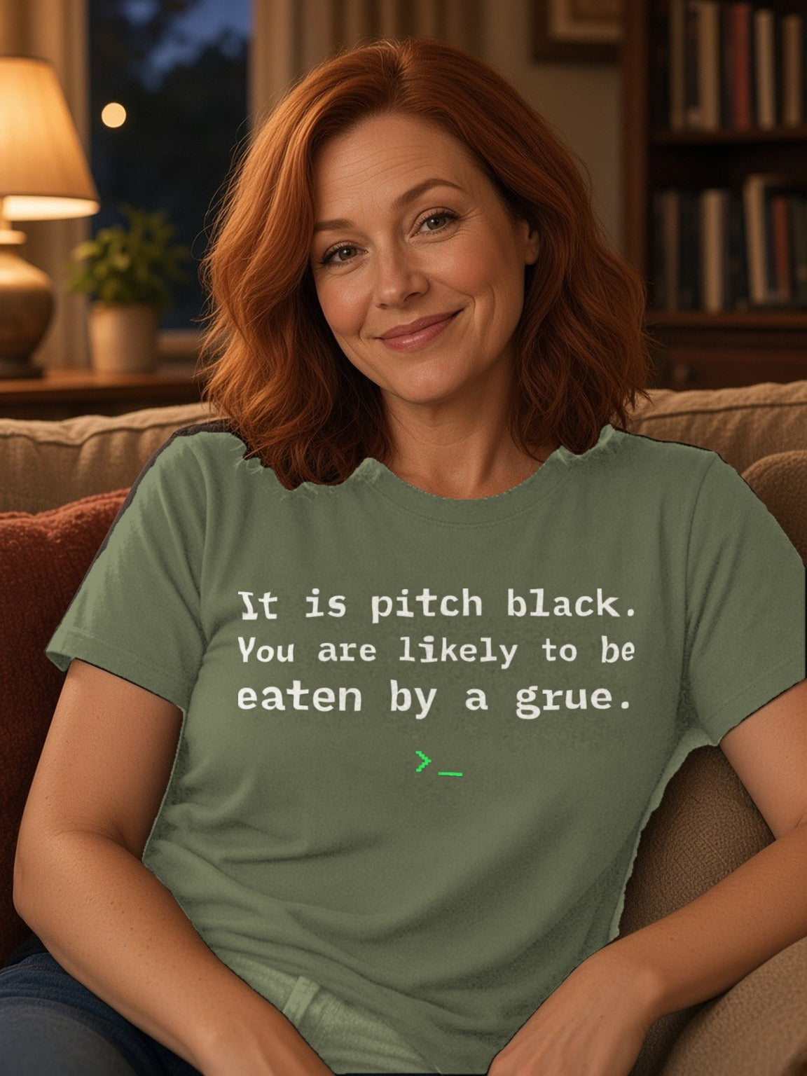 Eaten by a Grue Tee (Polyester) – Military Green