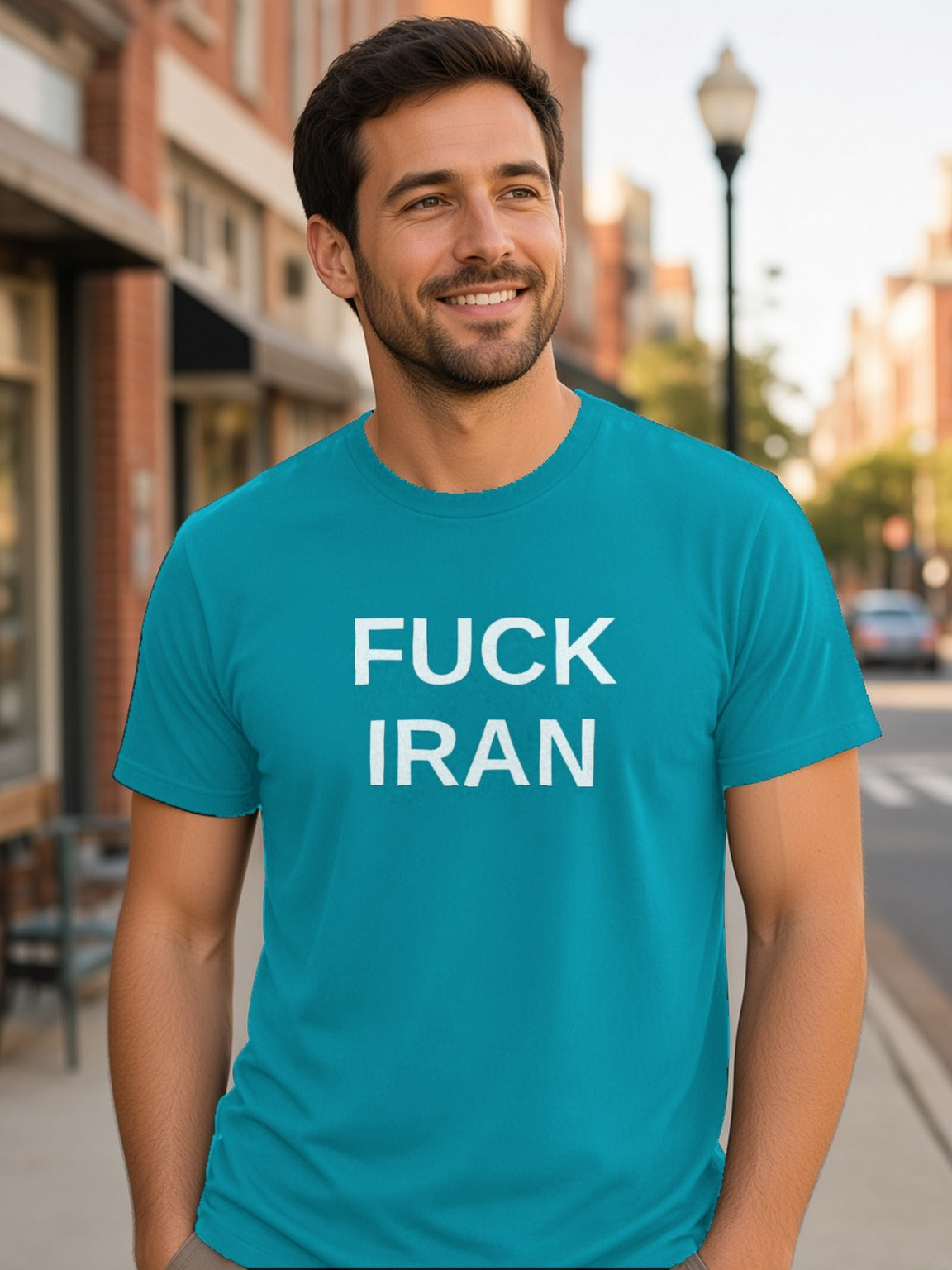 FUCK IRAN Tee (Polyester) – California Blue