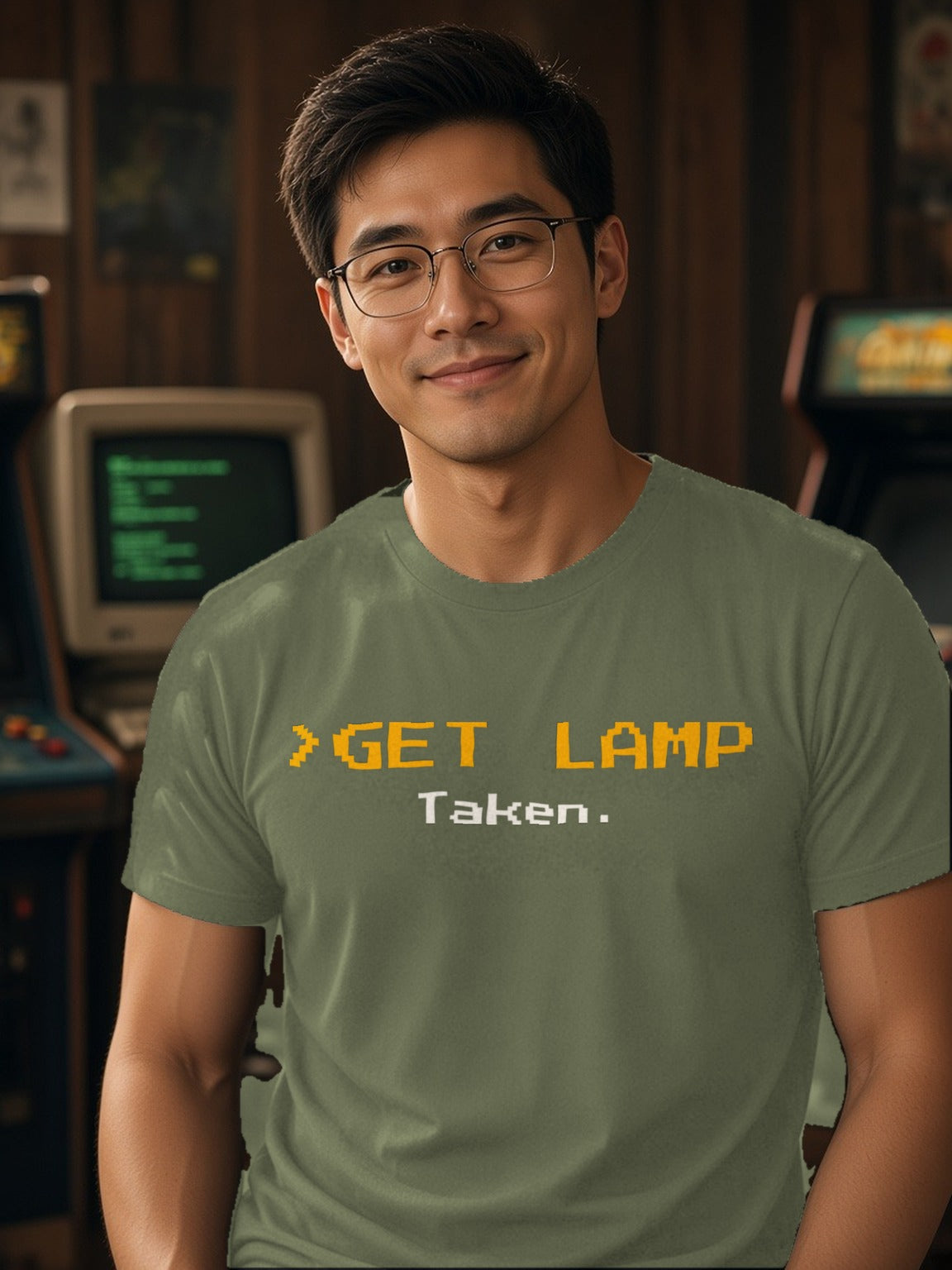 GET LAMP Tee (Polyester) – Military Green