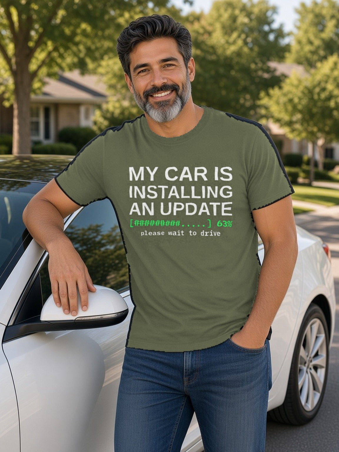 Installing Update Tee (Polyester) – Military Green