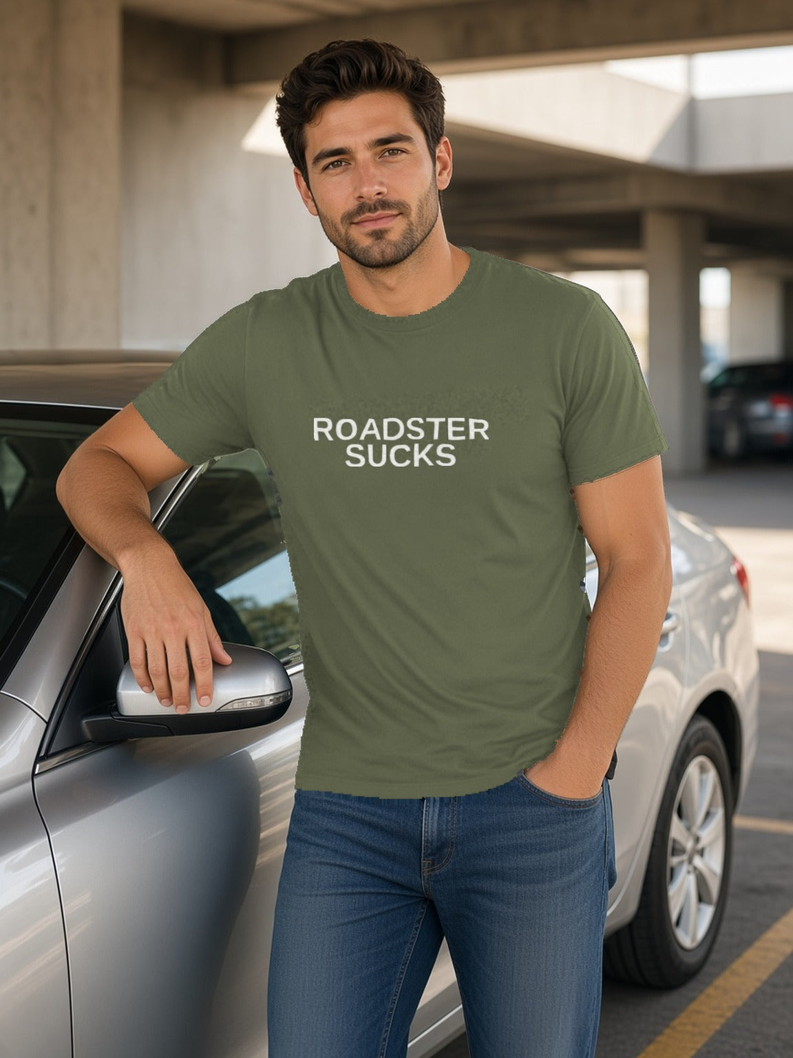 ROADSTER SUCKS Tee (Polyester) – Military Green