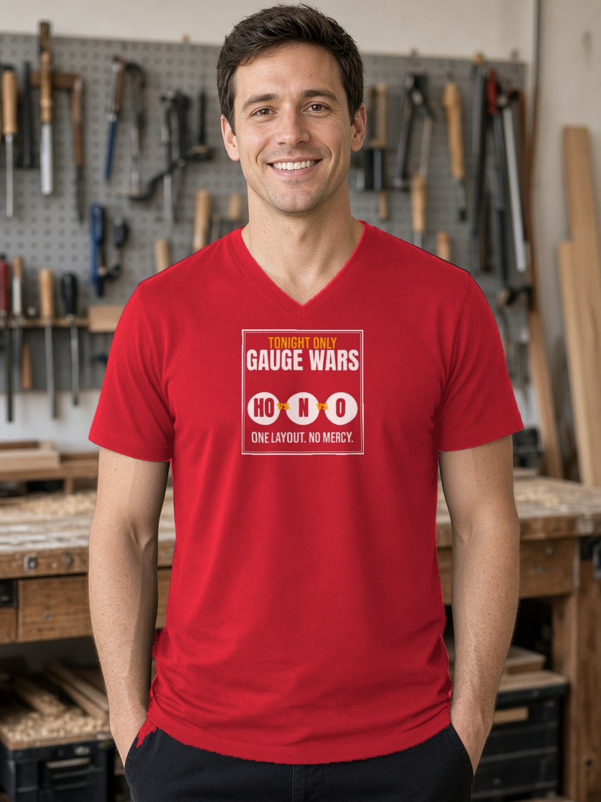 Gauge Wars V-Neck Tee - Red