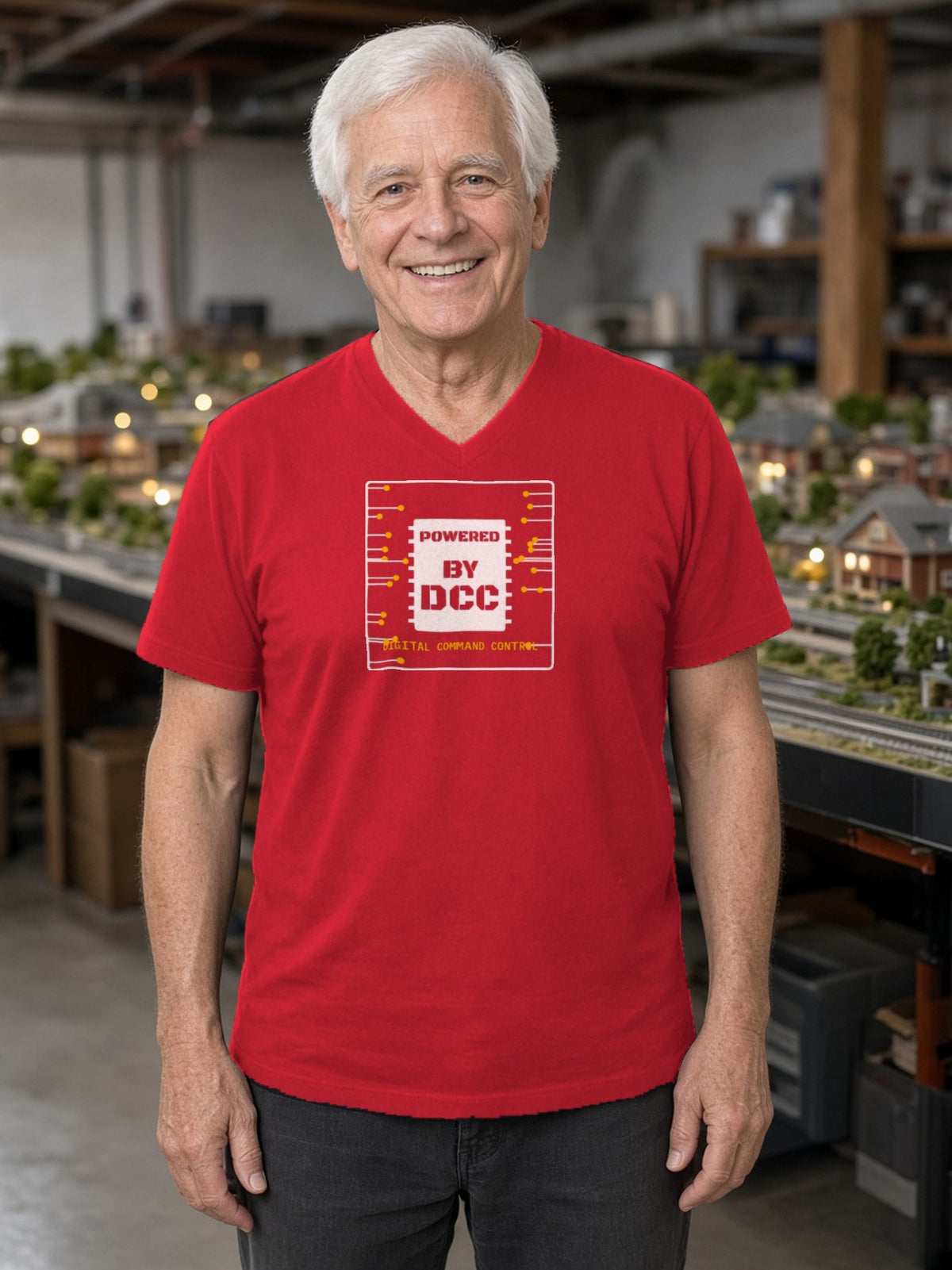 Powered By DCC V-Neck Tee - Red