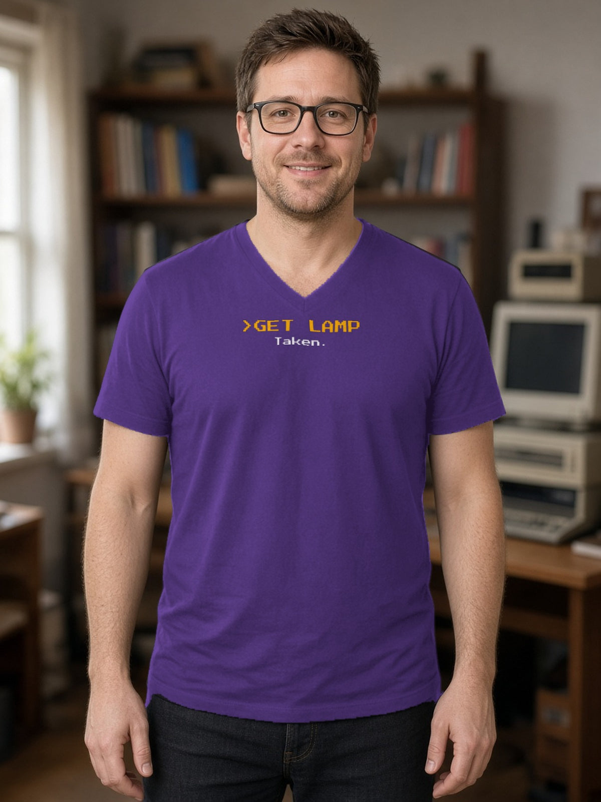 GET LAMP V-Neck Tee - Team Purple