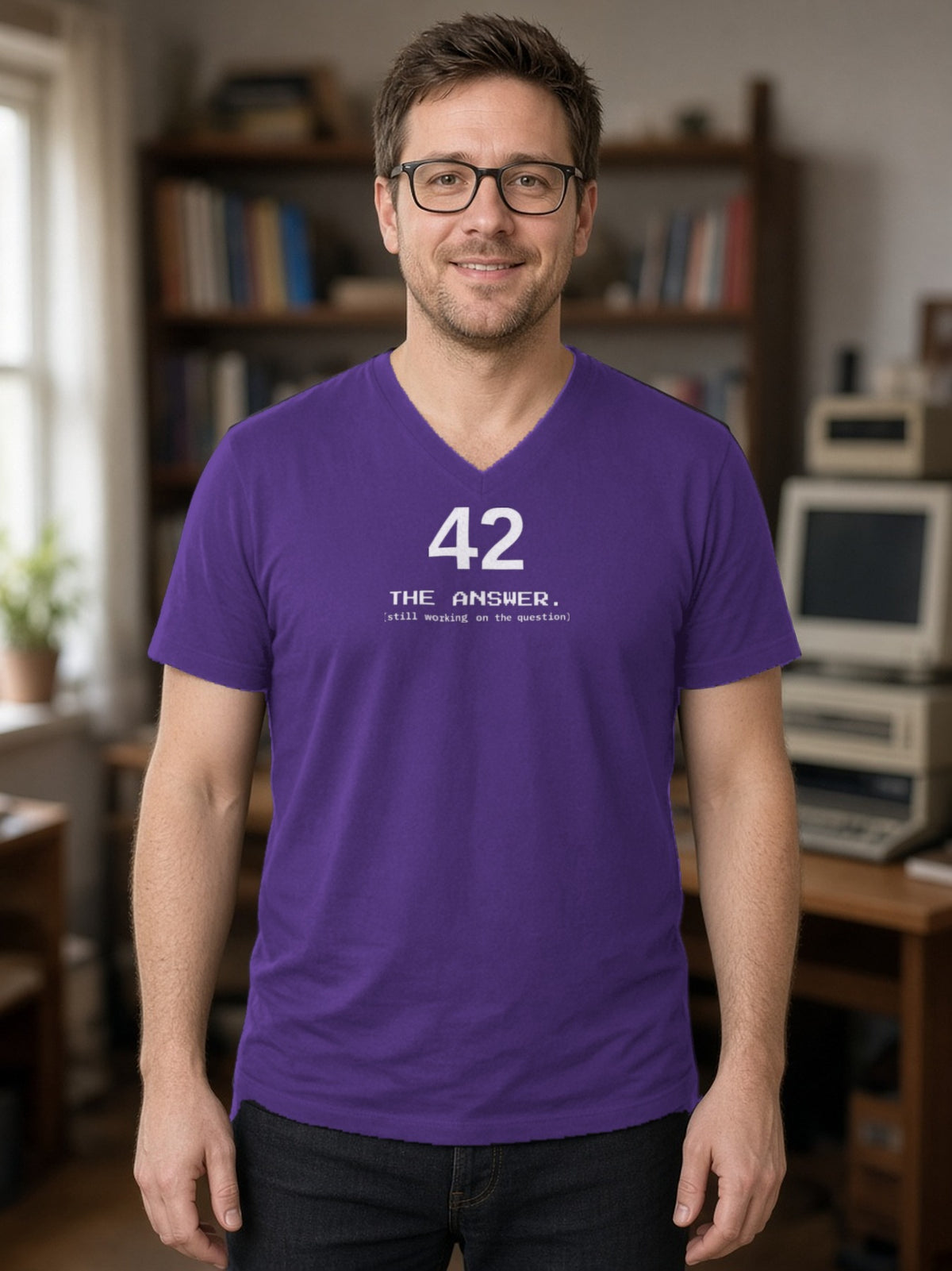 42 The Answer V-Neck Tee - Team Purple