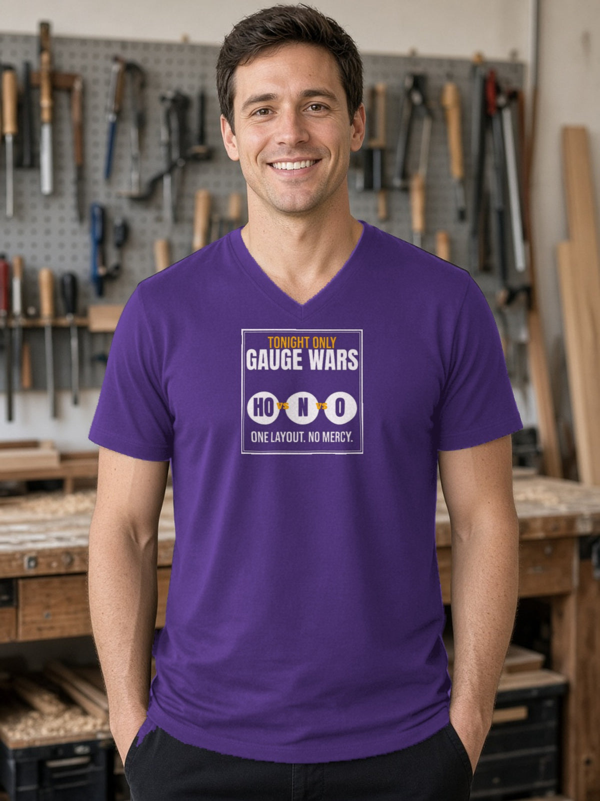 Gauge Wars V-Neck Tee - Team Purple