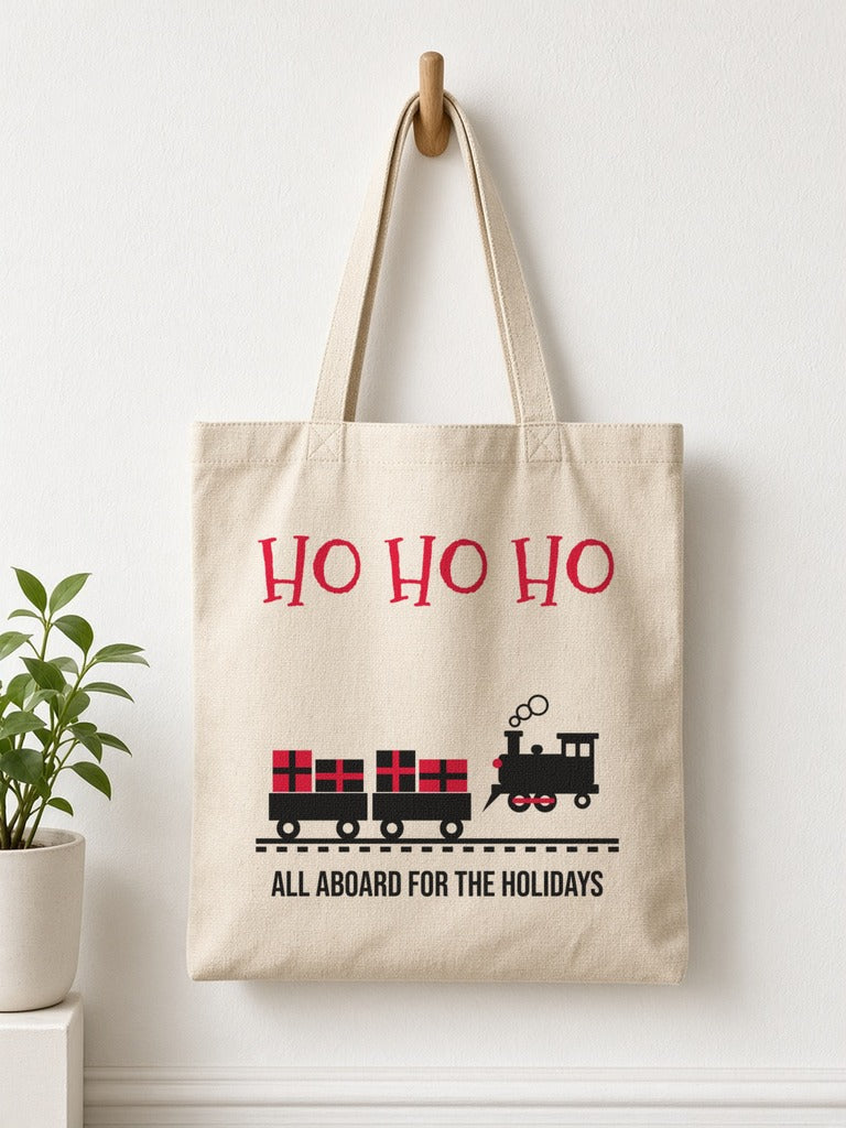 HO HO HO Model Railroad Tote Bag