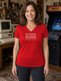 Installing Update Women's V-Neck Tee (Polyester) - True Red