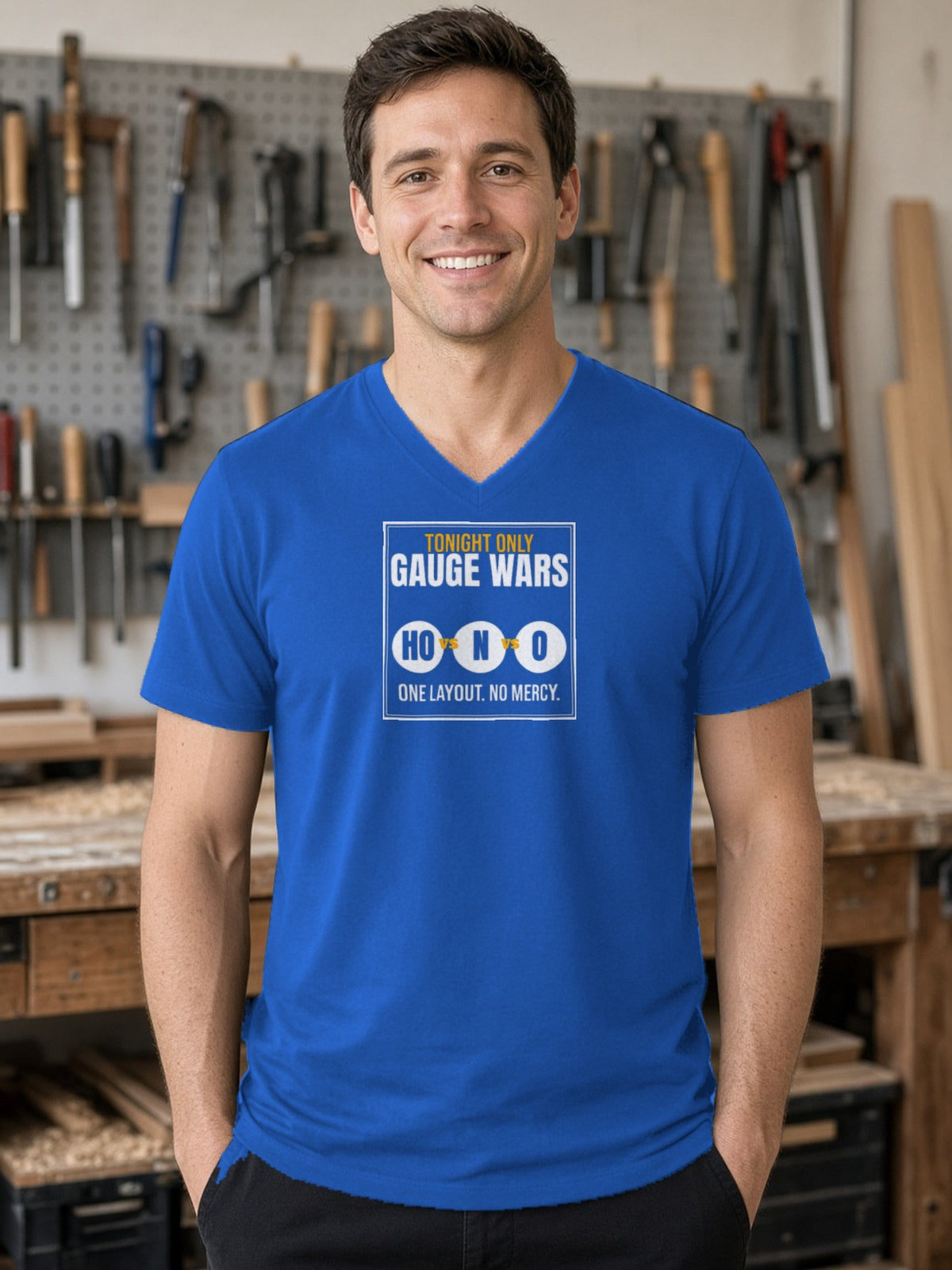 Gauge Wars V-Neck Tee - True Royal