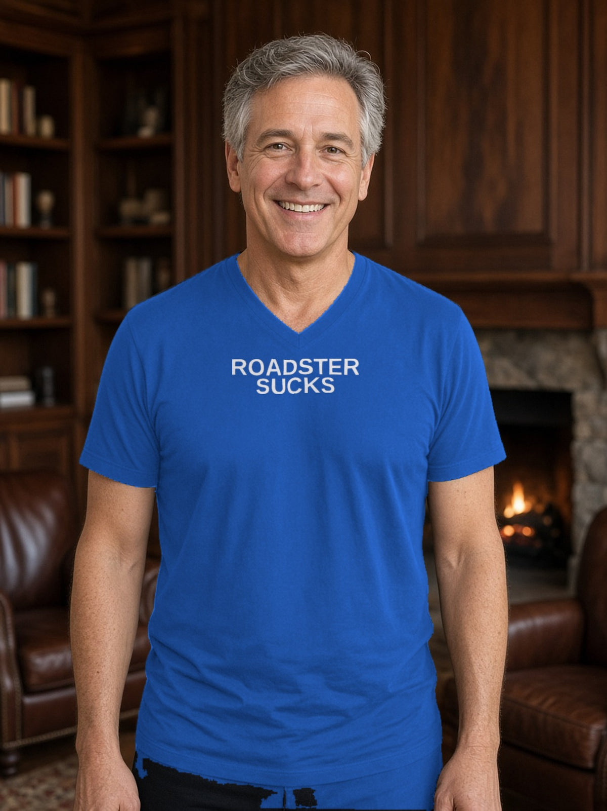 ROADSTER SUCKS V-Neck Tee - True Royal