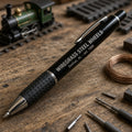 Wiregrass Steel Wheels Engraved Click Pen – Gloss Black