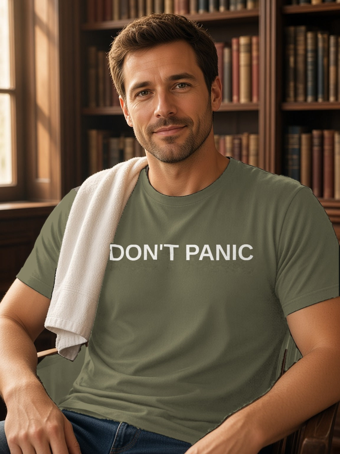 DON'T PANIC Tee – Army