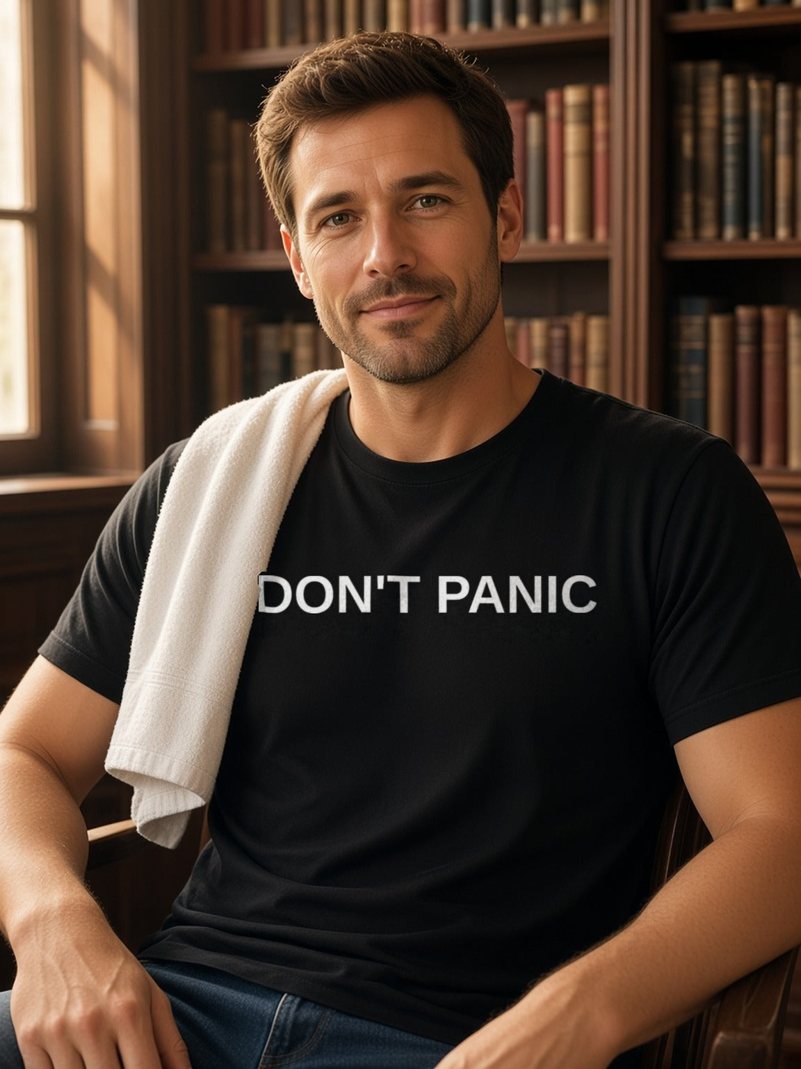DON'T PANIC Tee (Polyester) – Black