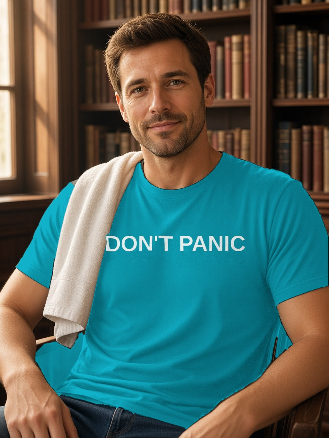 DON'T PANIC Tee (Polyester) – California Blue