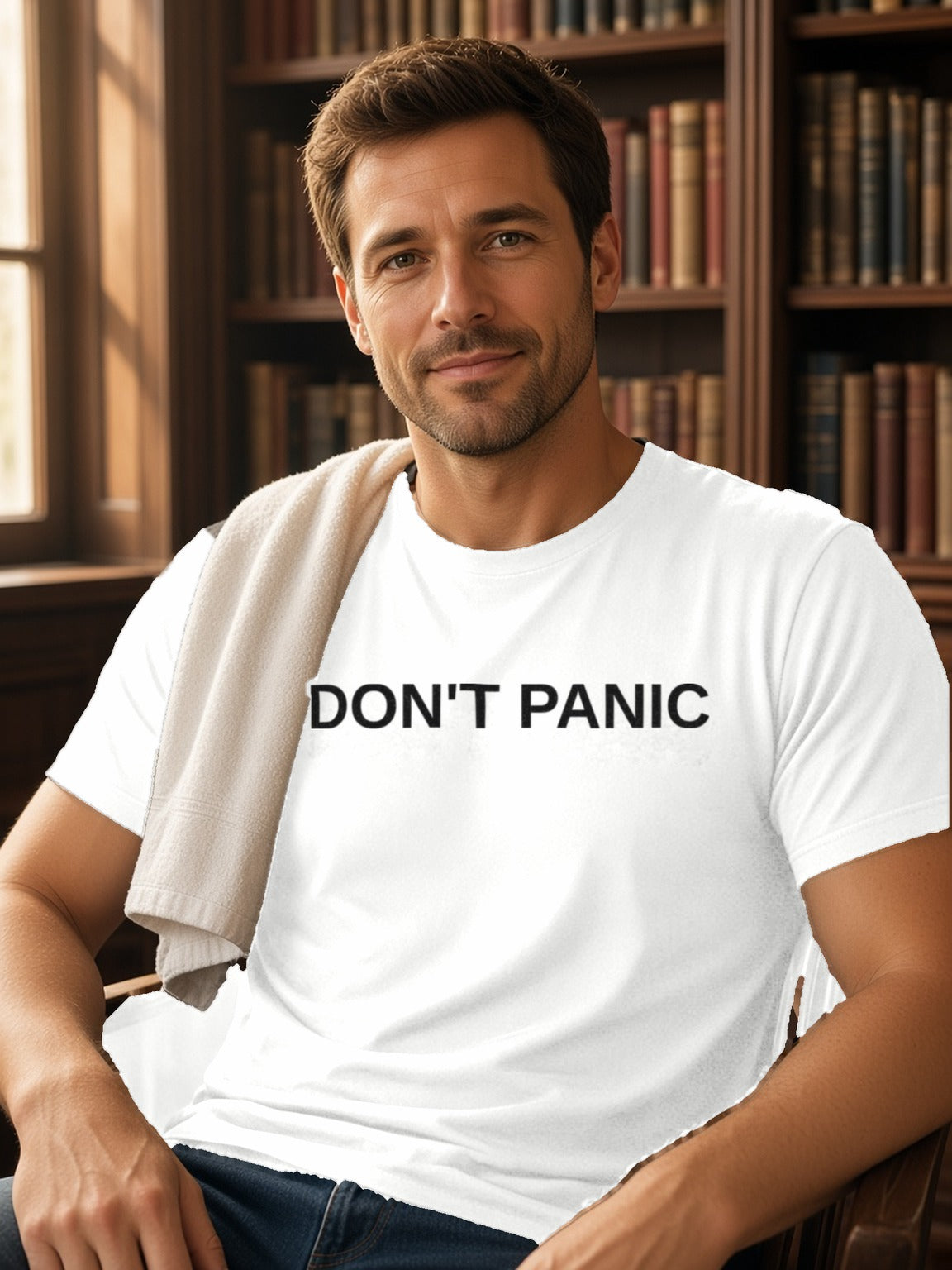 DON'T PANIC Tee (Polyester) – White