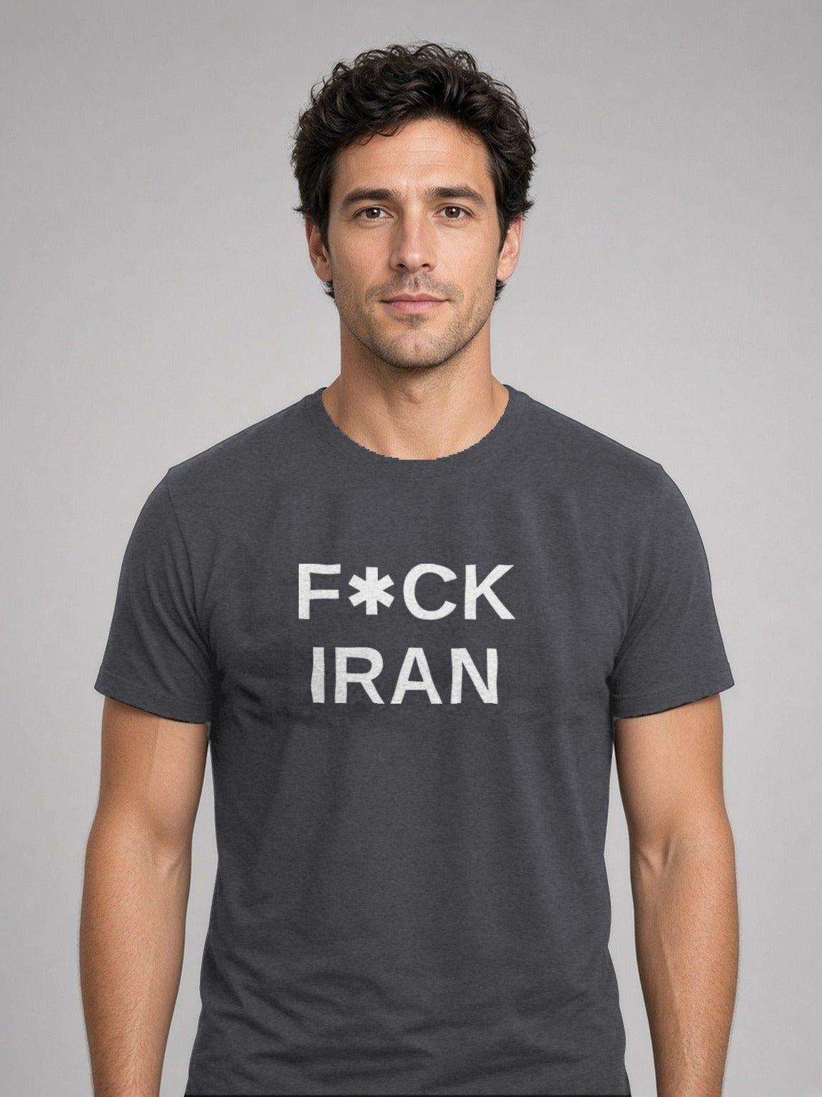 F*CK IRAN Tee – Dark Grey Heather