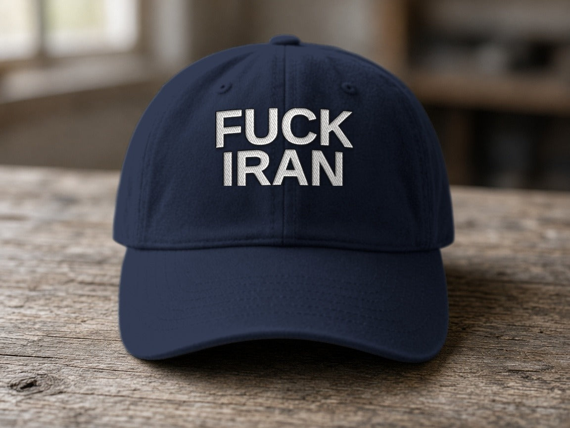FUCK IRAN Dad Hat – Dark Navy