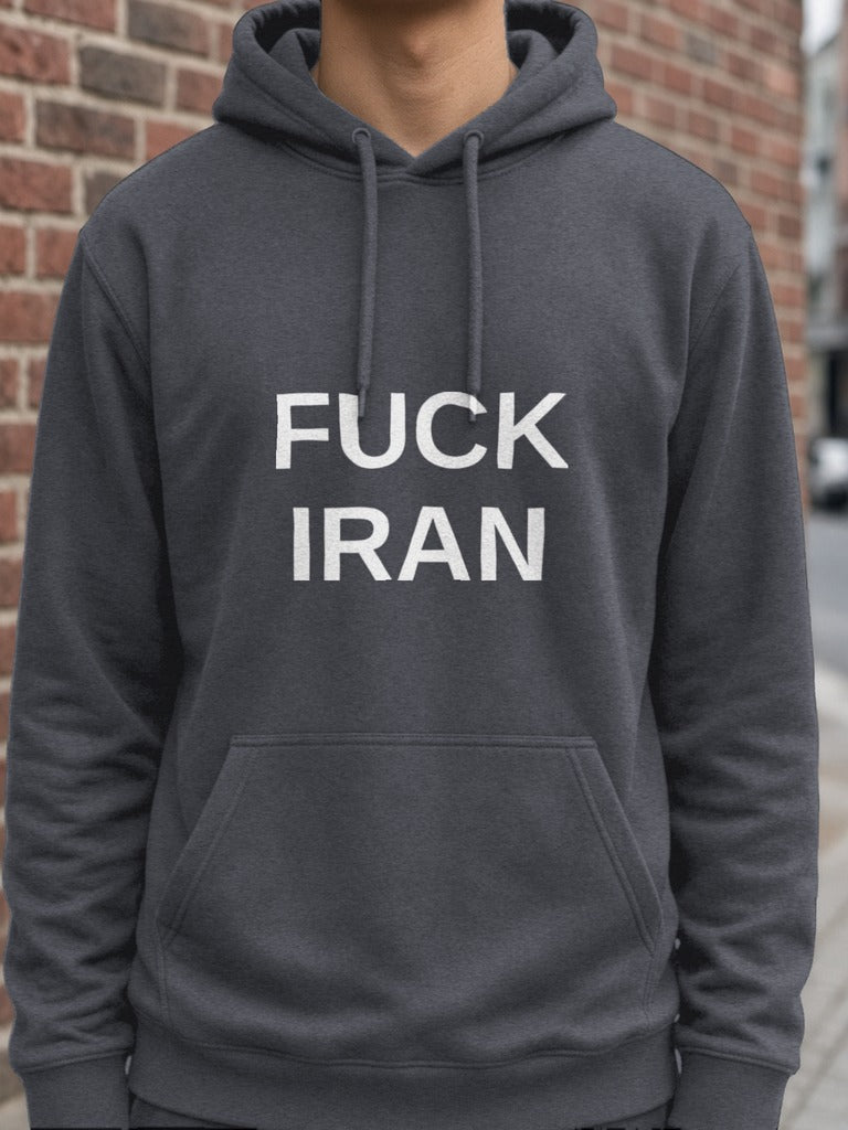 FUCK IRAN Hoodie – Dark Heather