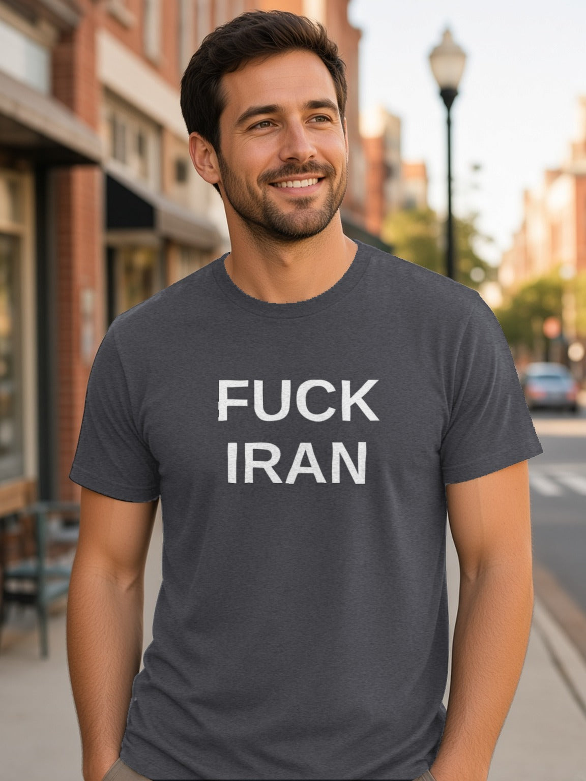 FUCK IRAN Tee – Dark Grey Heather