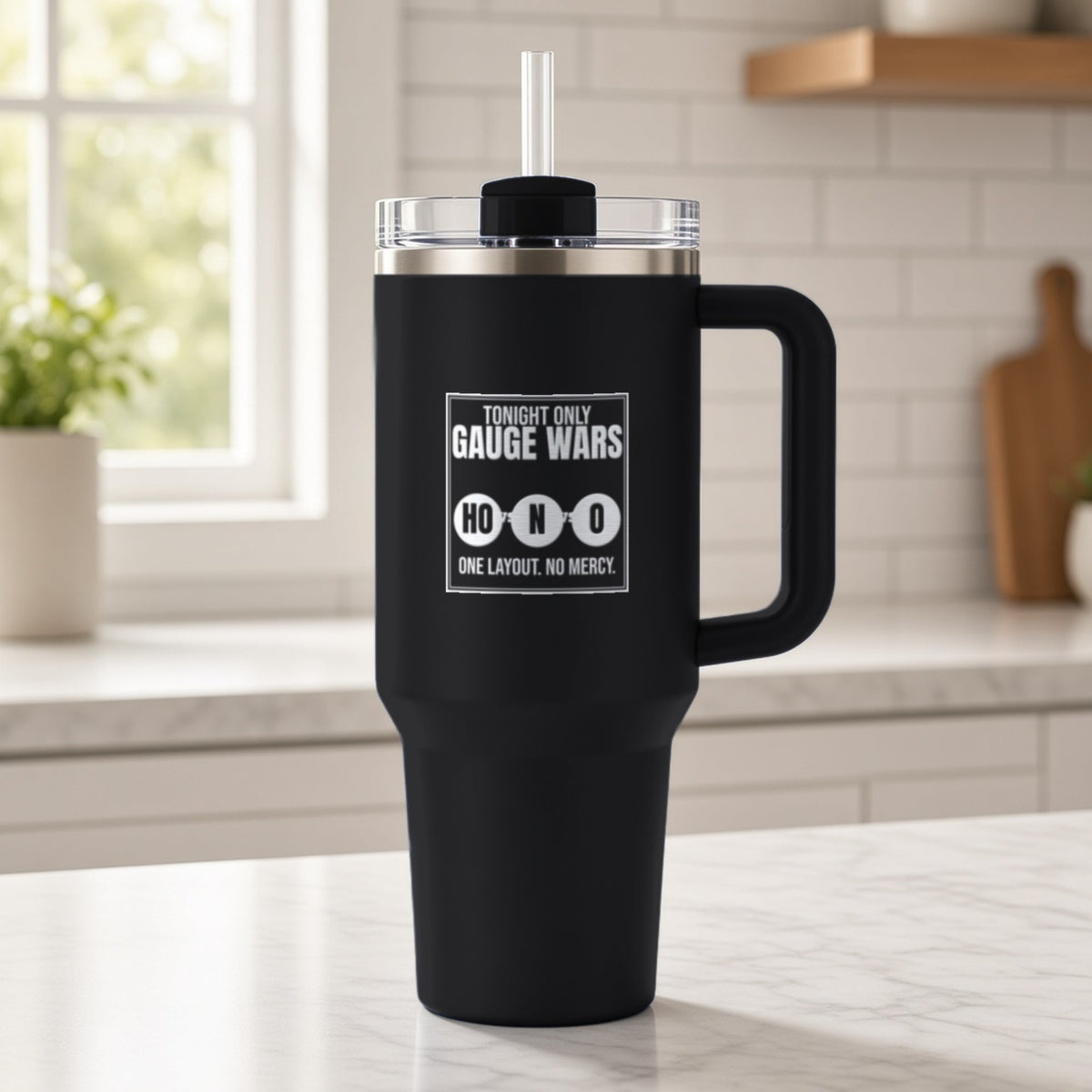 Gauge Wars Insulated Tumbler 40oz Engraved – Black