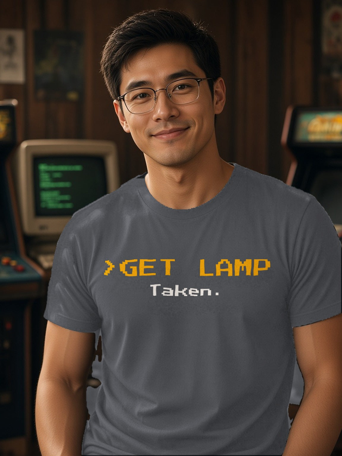 GET LAMP Tee – Asphalt